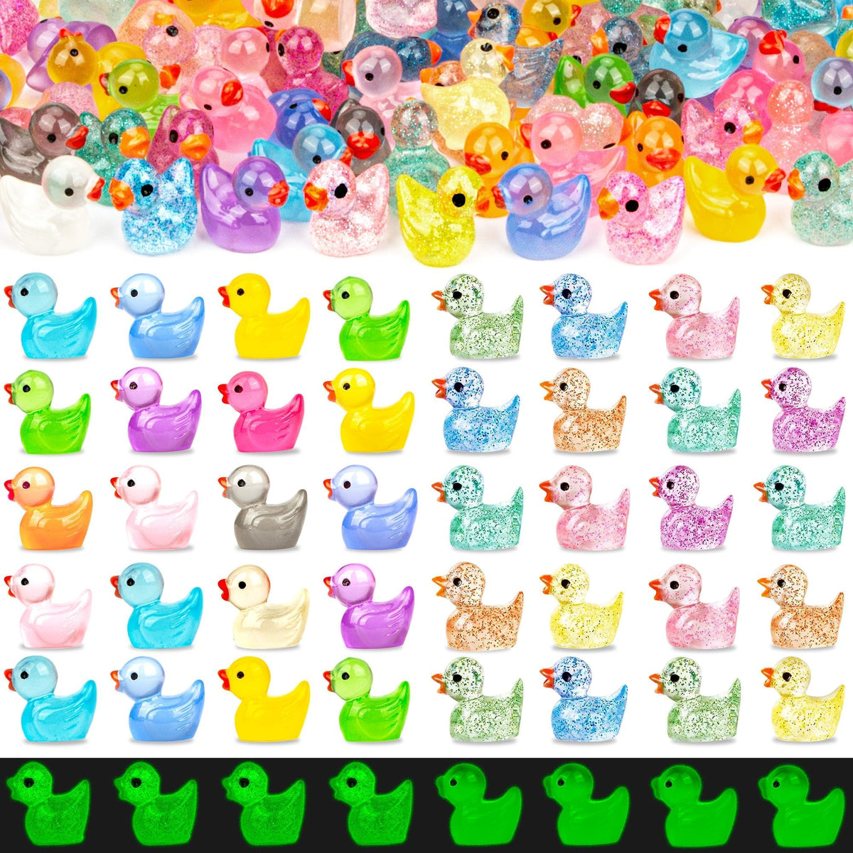 FEXIA Mini Ducks 100pcs assorted figures in packaging