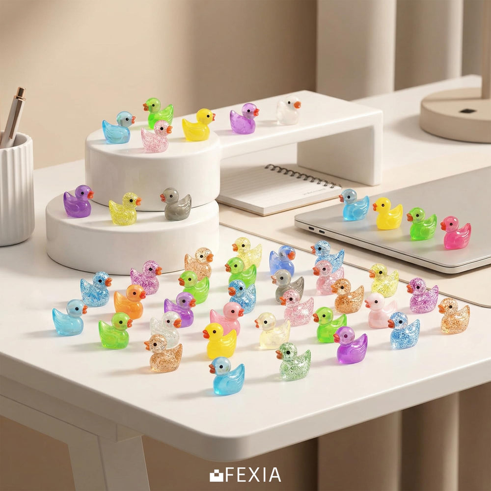 FEXIA Mini Ducks arranged in a dollhouse