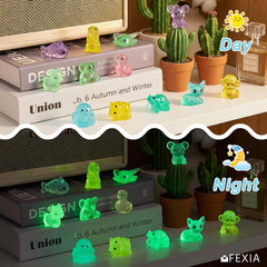 FEXIA Mini Resin Animal figurines in packaging, showcasing different animals