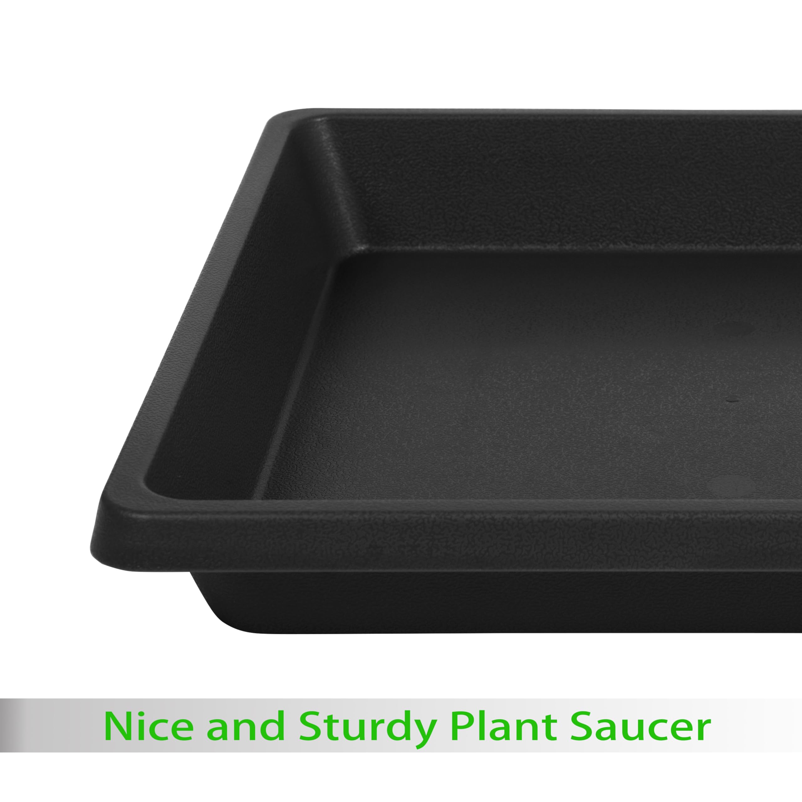Feyvdzv 16 Inch Square Plant Saucer, indoor use with plants