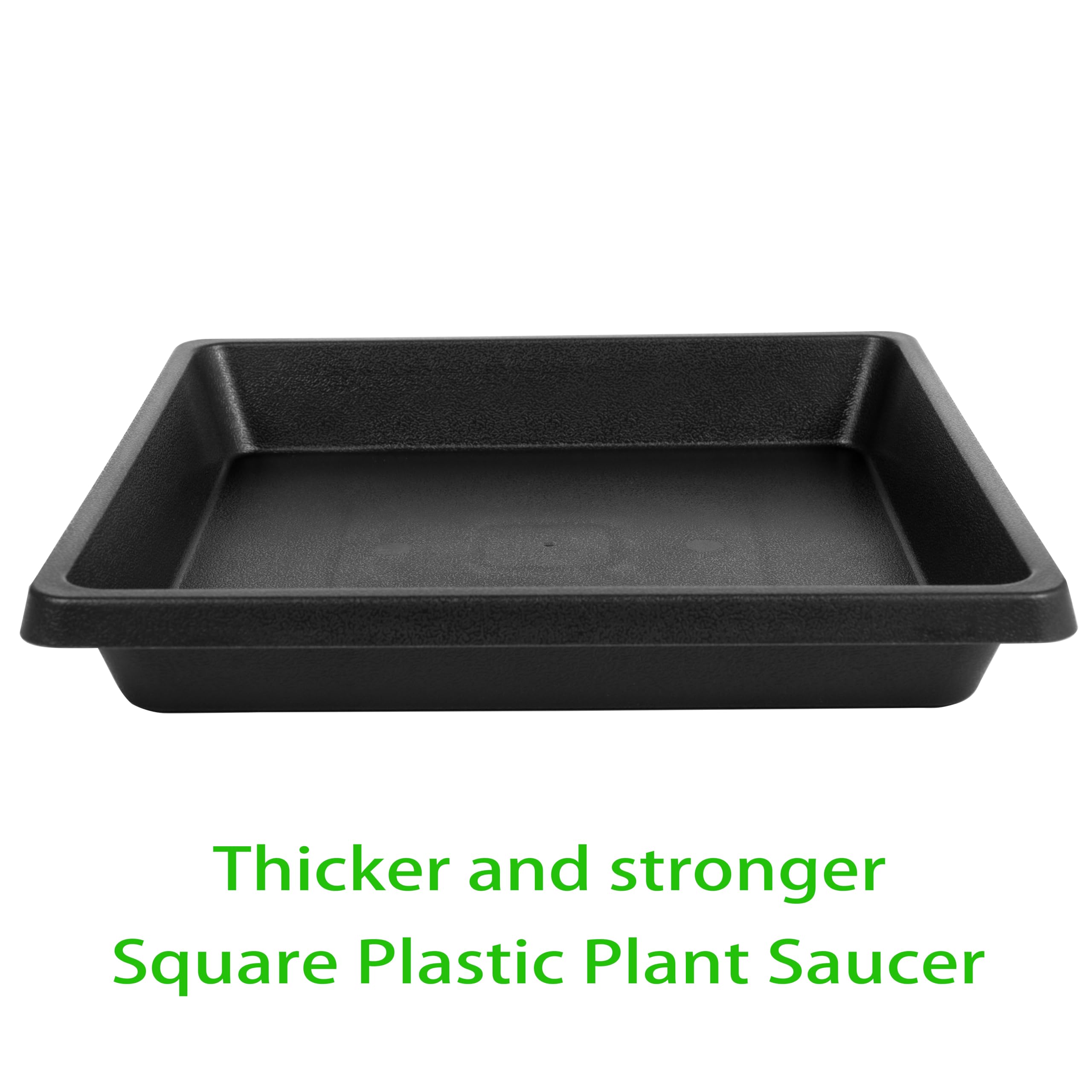 Feyvdzv 16 Inch Square Plant Saucer, outdoors on patio