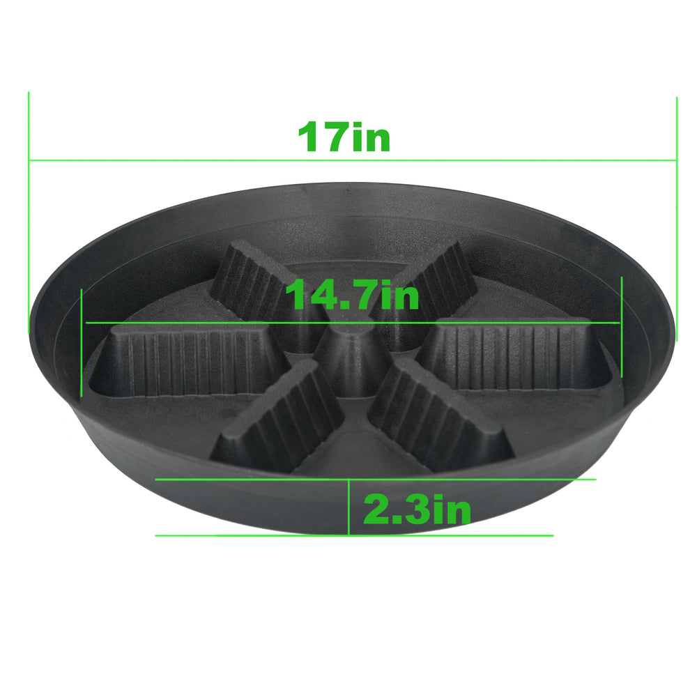 Feyvdzv plant saucer showing raised grid design