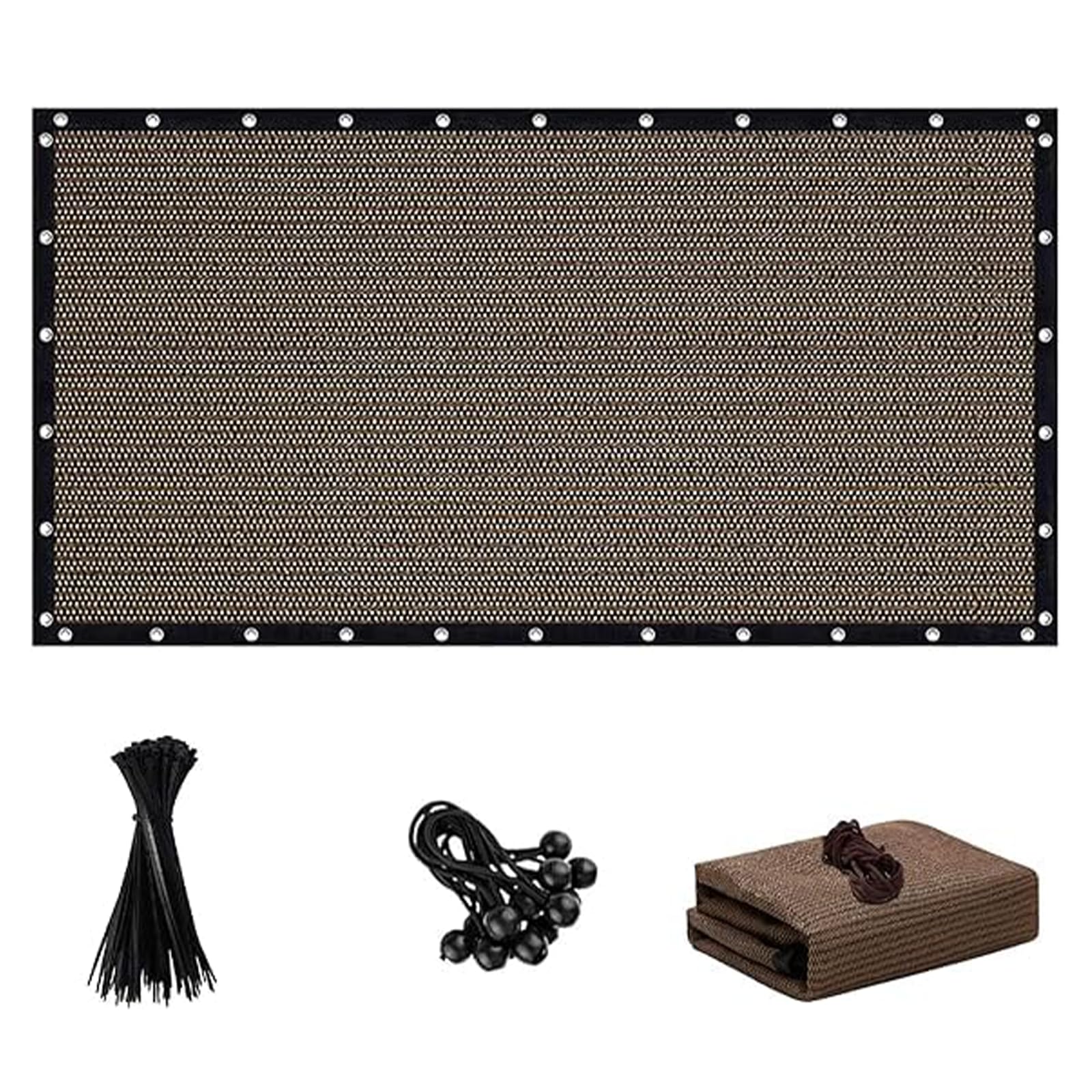 FFKQBH 10 X 20 FT sun shade cloth in mocha from front view