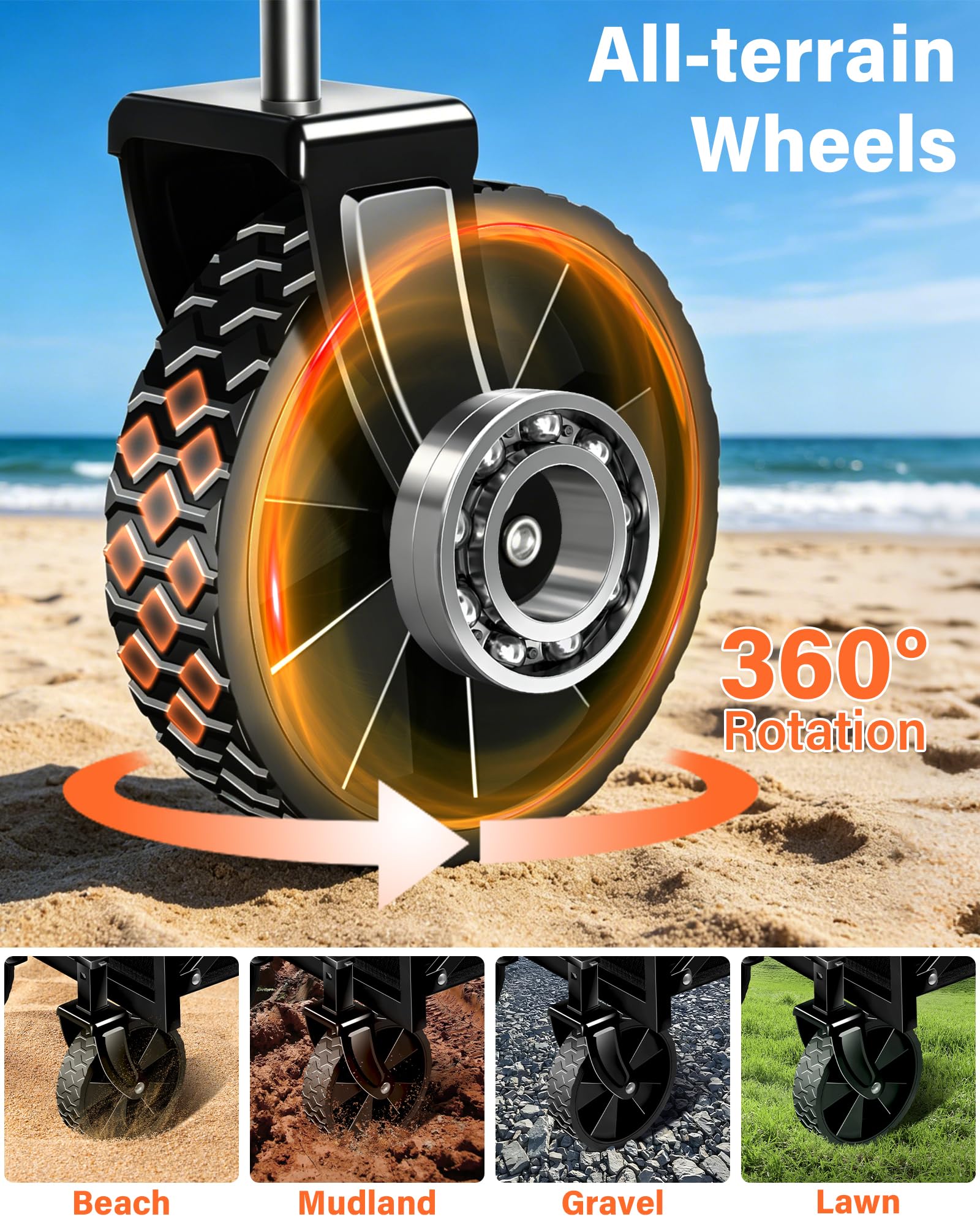 FFQ Foldable Wagon Cart carrying beach gear