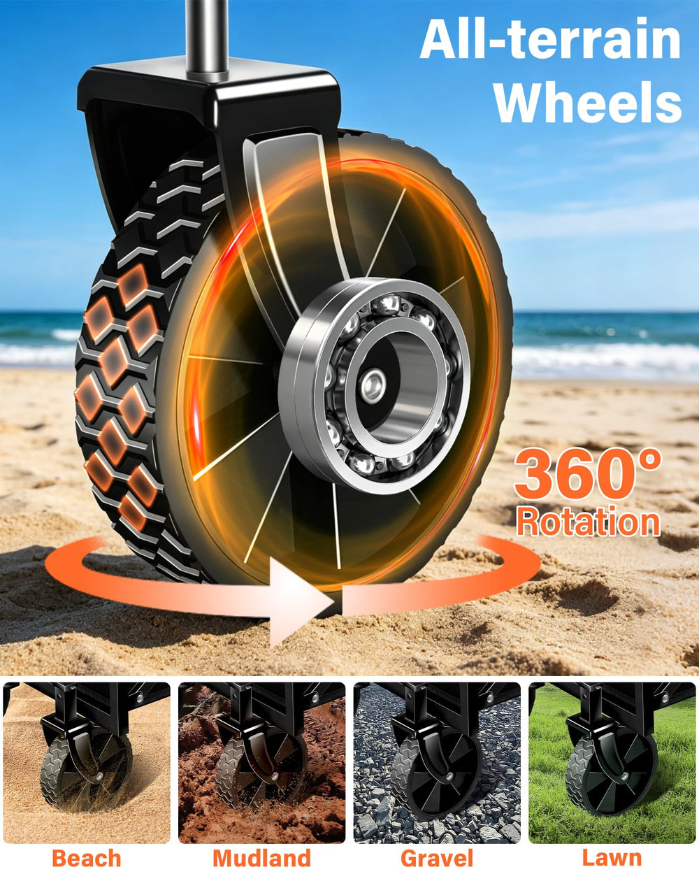 FFQ Foldable Wagon Cart carrying beach gear