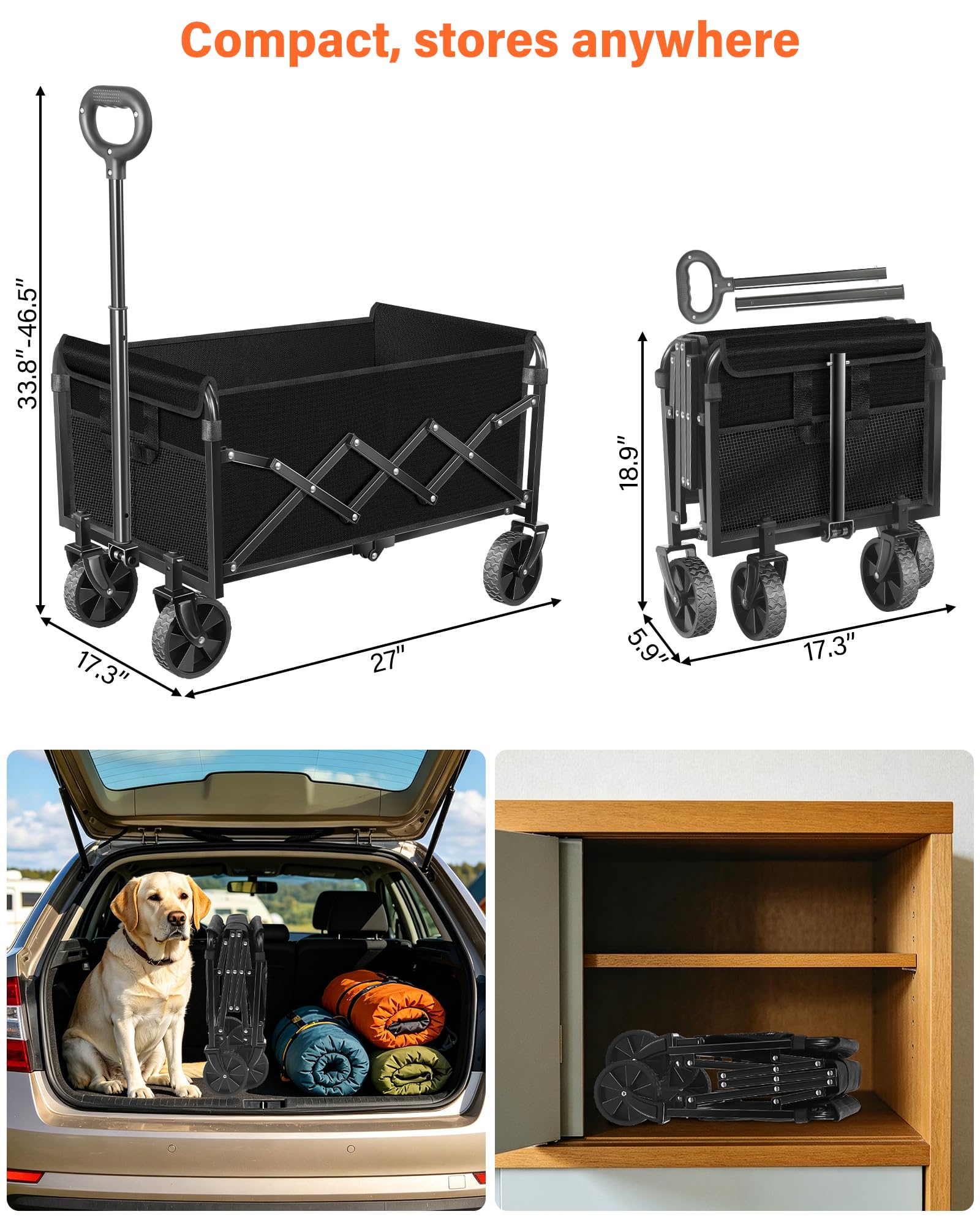 FFQ Foldable Wagon Cart with cup holders