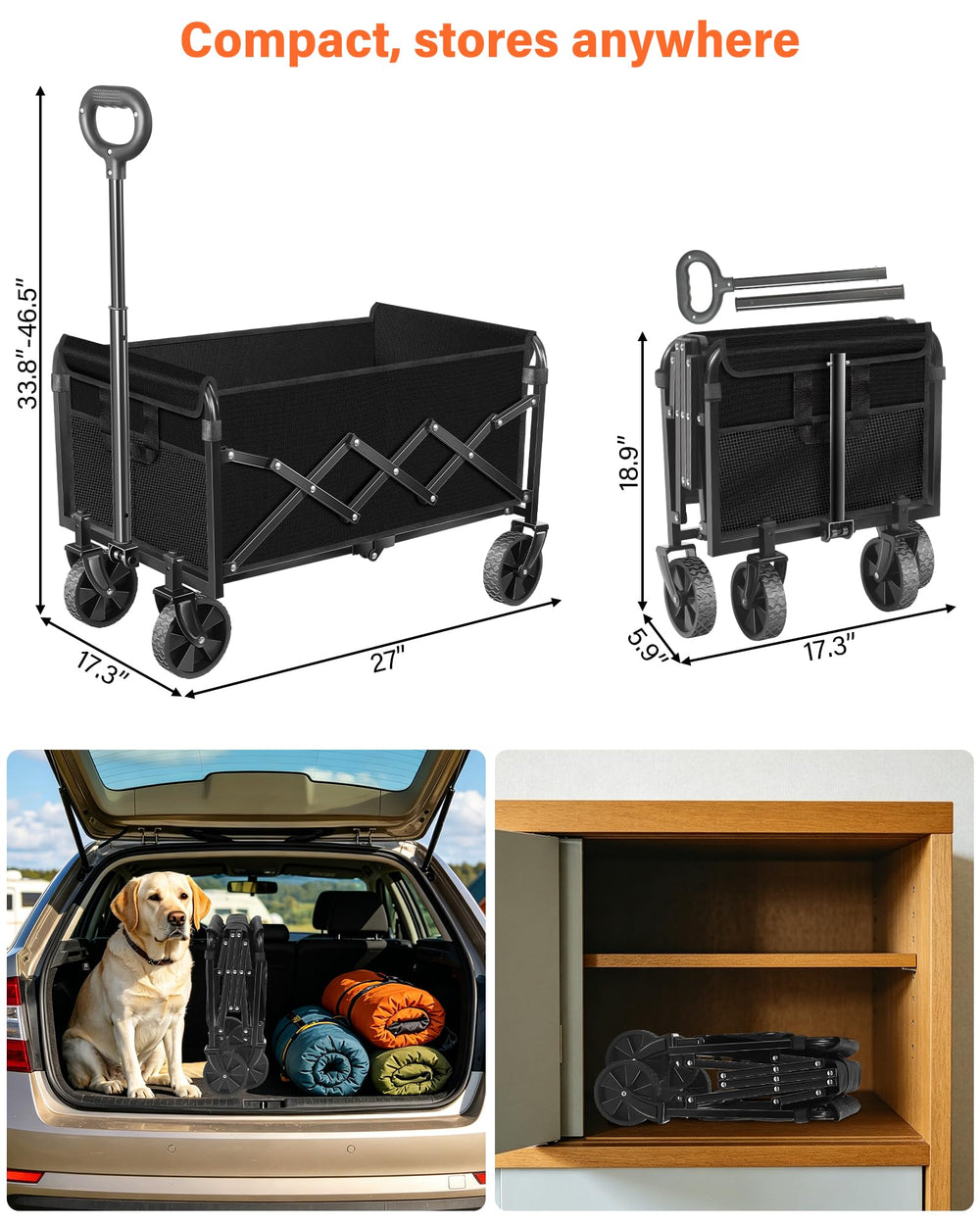 FFQ Foldable Wagon Cart with cup holders