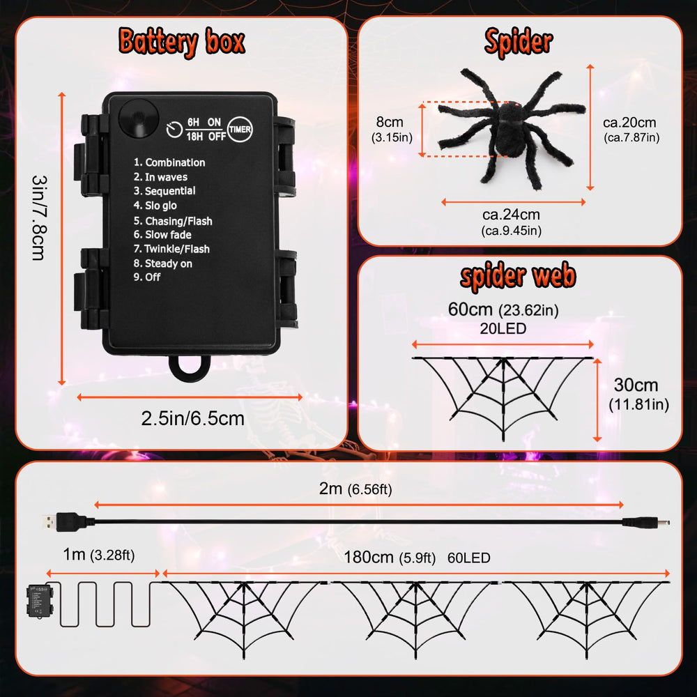 FFZZKJ Halloween Lights showcasing 8 lighting modes