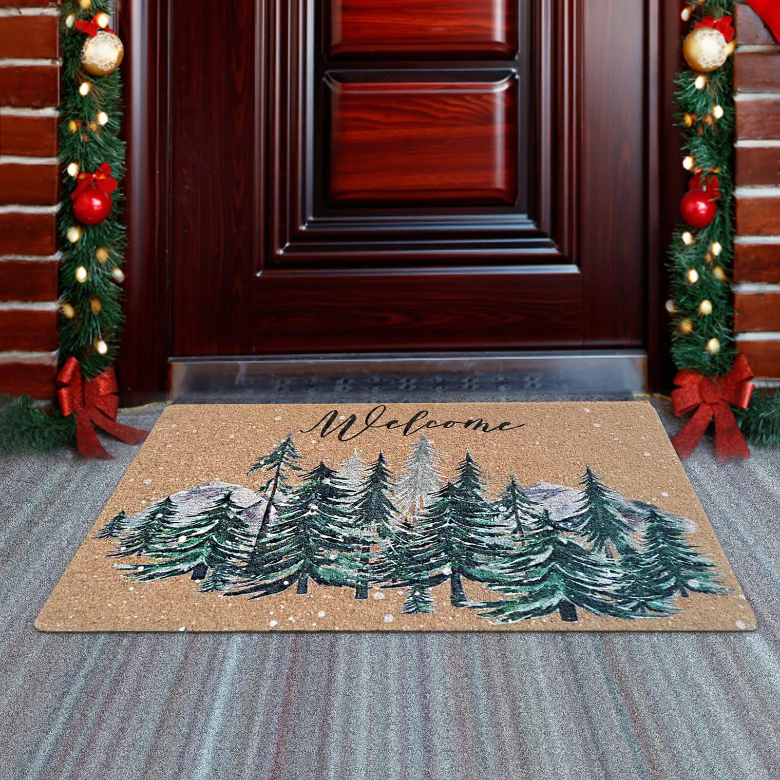 FGSS Christmas Welcome Doormat close-up of PVC backing
