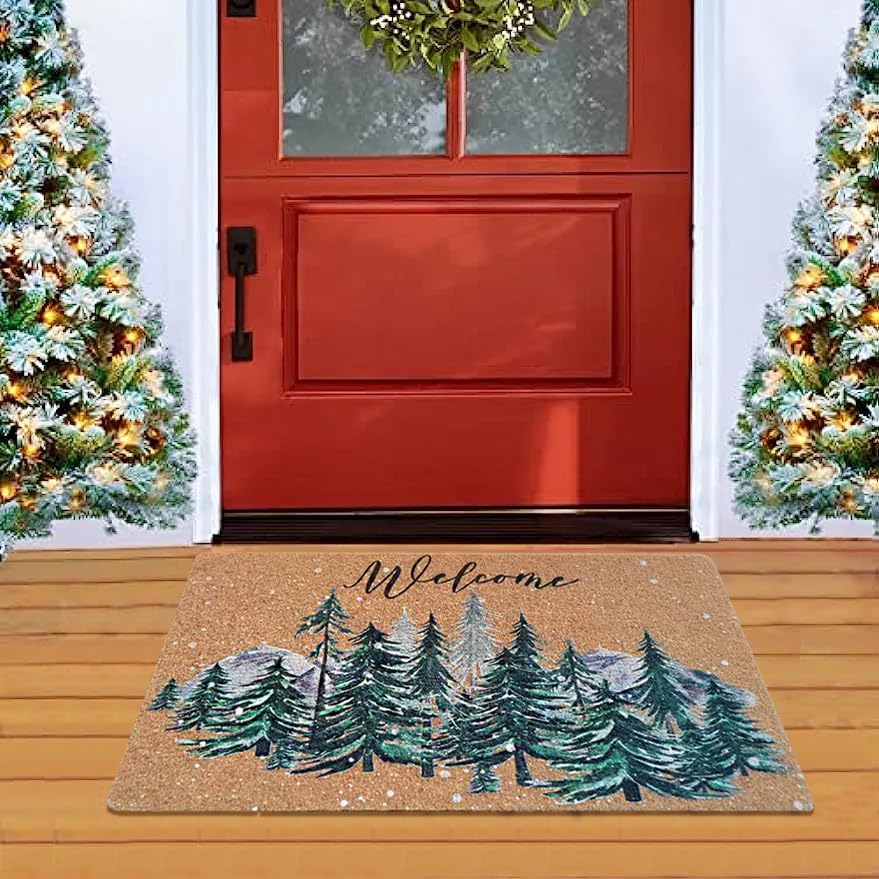 FGSS Christmas Welcome Doormat in outdoor setting
