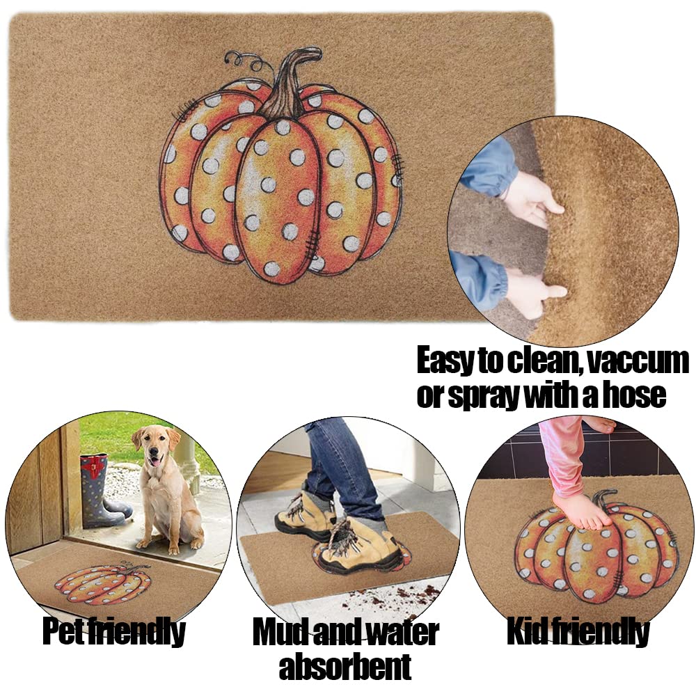 FGSS Pumpkin Doormat showing dimensions