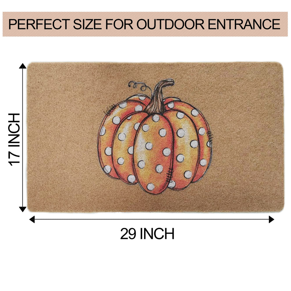 FGSS Pumpkin Doormat showing non-slip PVC backing