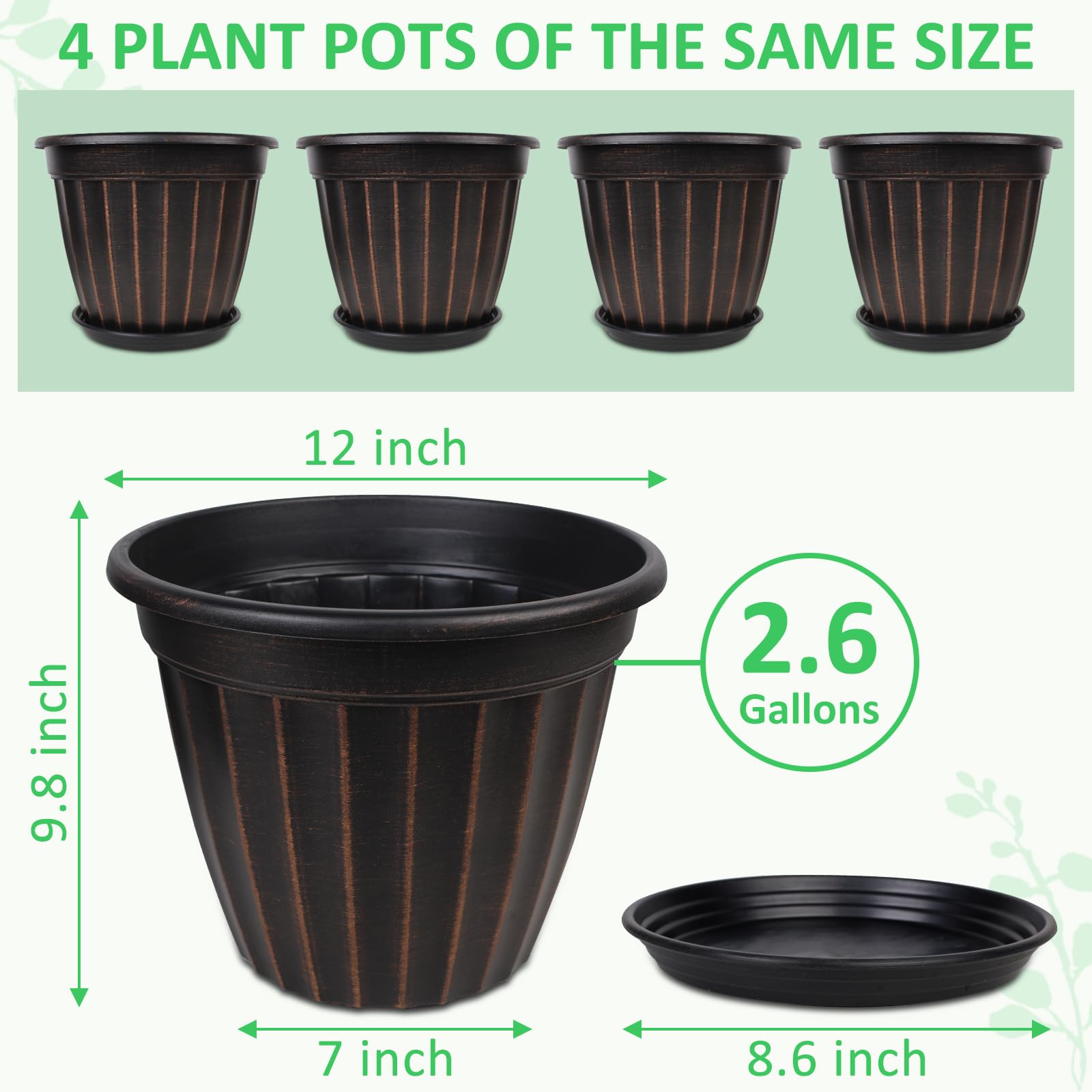 FGstyle 12 inch planter's bottom showing sturdy design