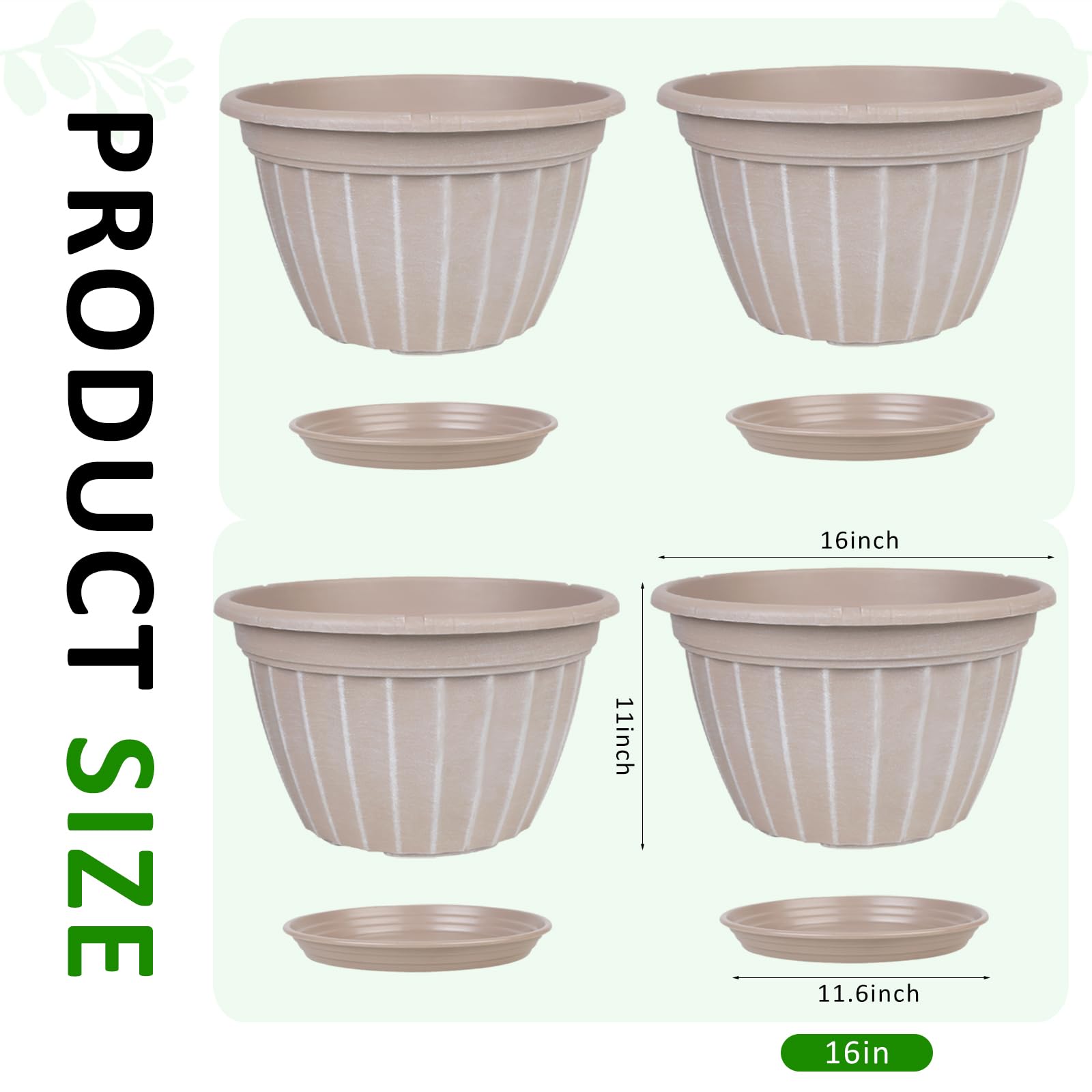 FGstyle 16-inch plant pot with herbs planted inside
