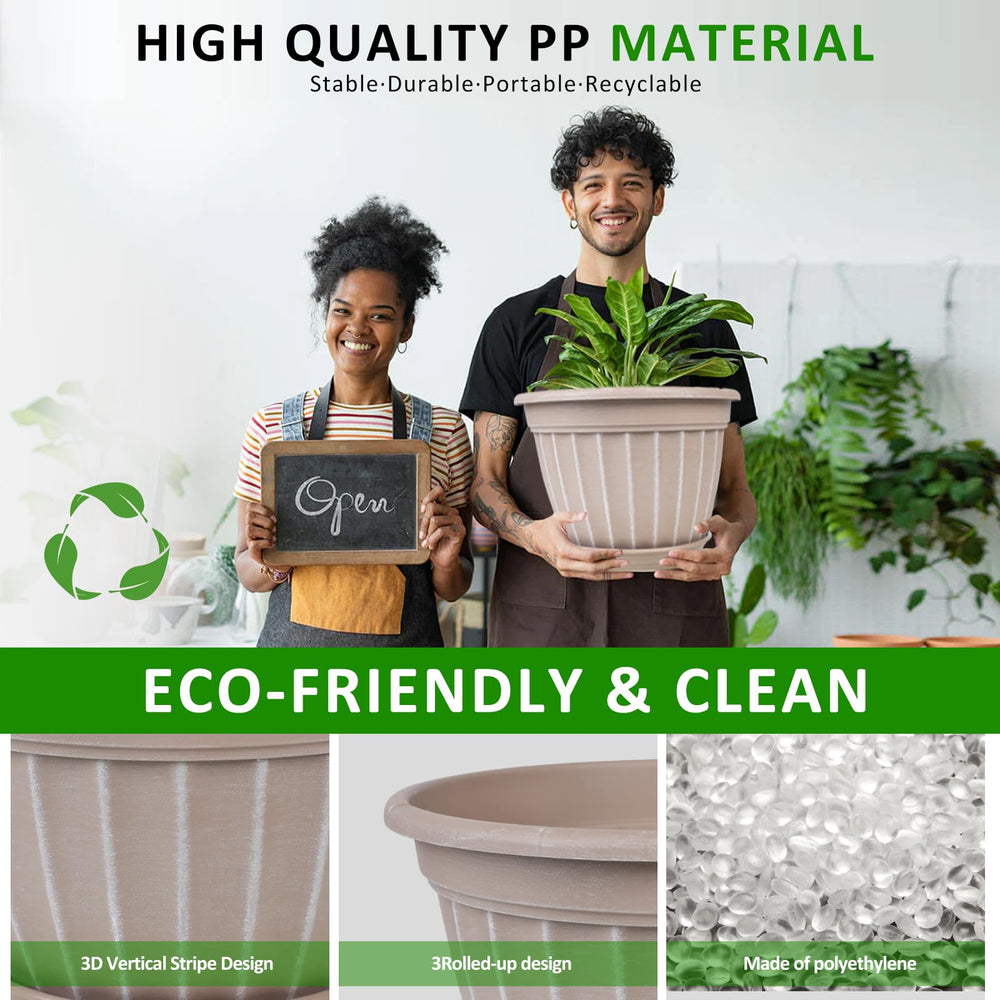 FGstyle 16-inch plant pot with saucer, side view