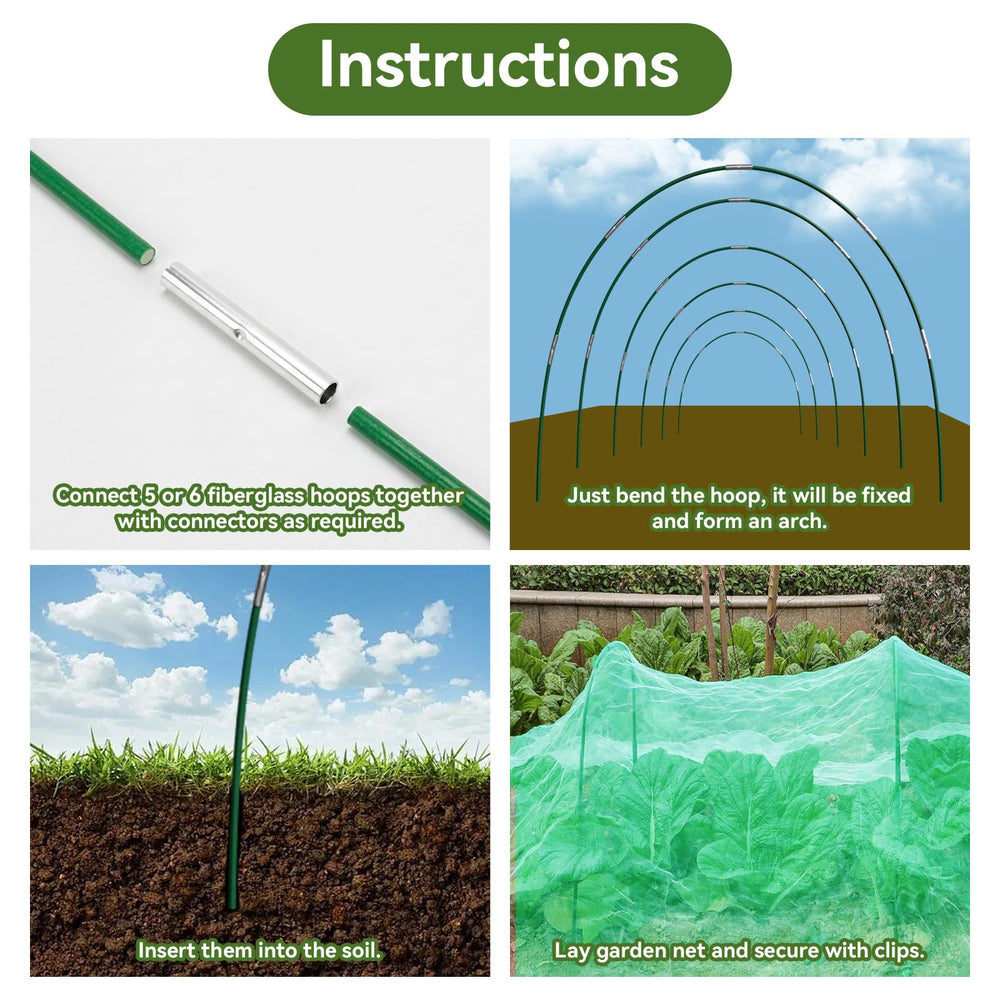 Fiberglass hoops bending into shape for garden use
