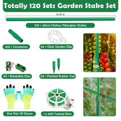 Fiberglass plant stakes with green finish