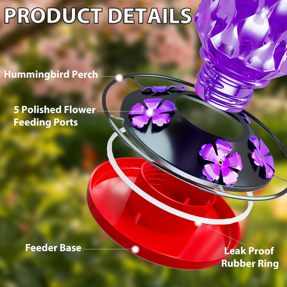 FibreDeep Glass Hummingbird Feeder with mounting kit