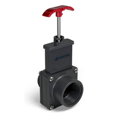 FibroPool 1.5-inch gate valve front view with dual threaded ends