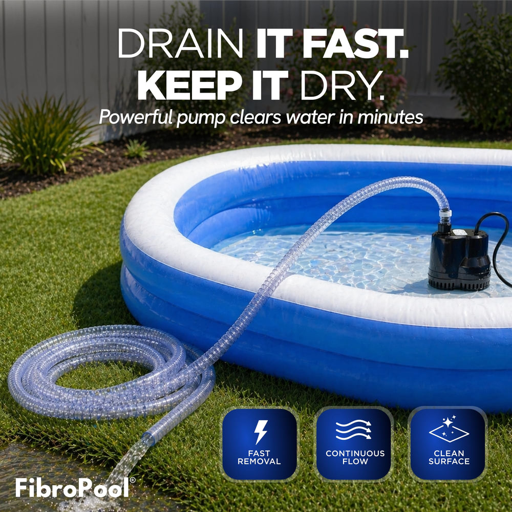FibroPool Pool Cover Pump side view showing design