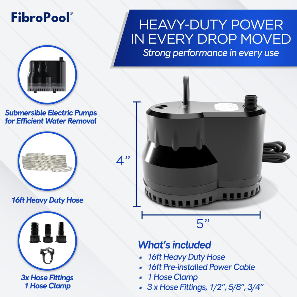 FibroPool Pool Cover Pump specifications label