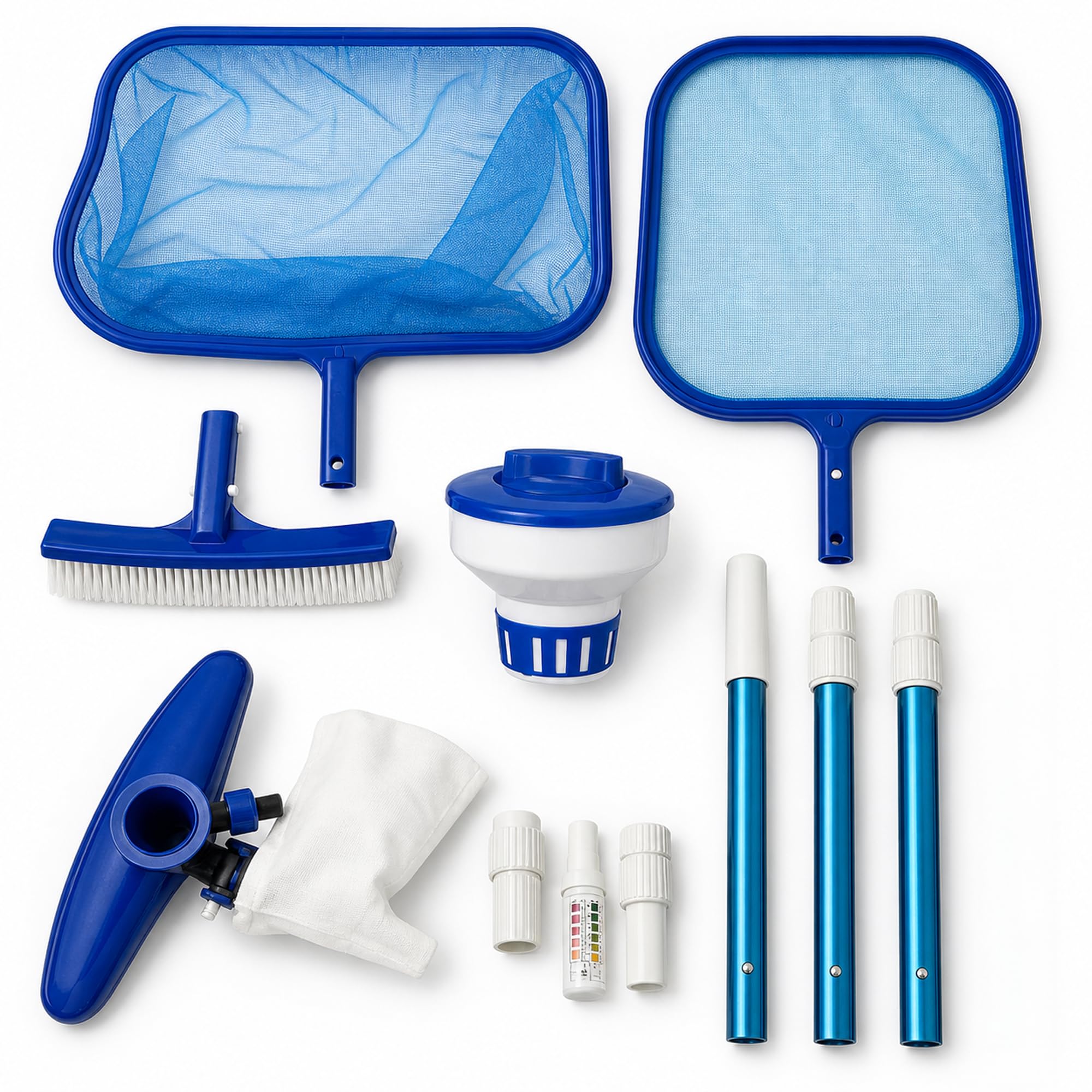 FibroPool Pool Kit including telescoping pole and accessories
