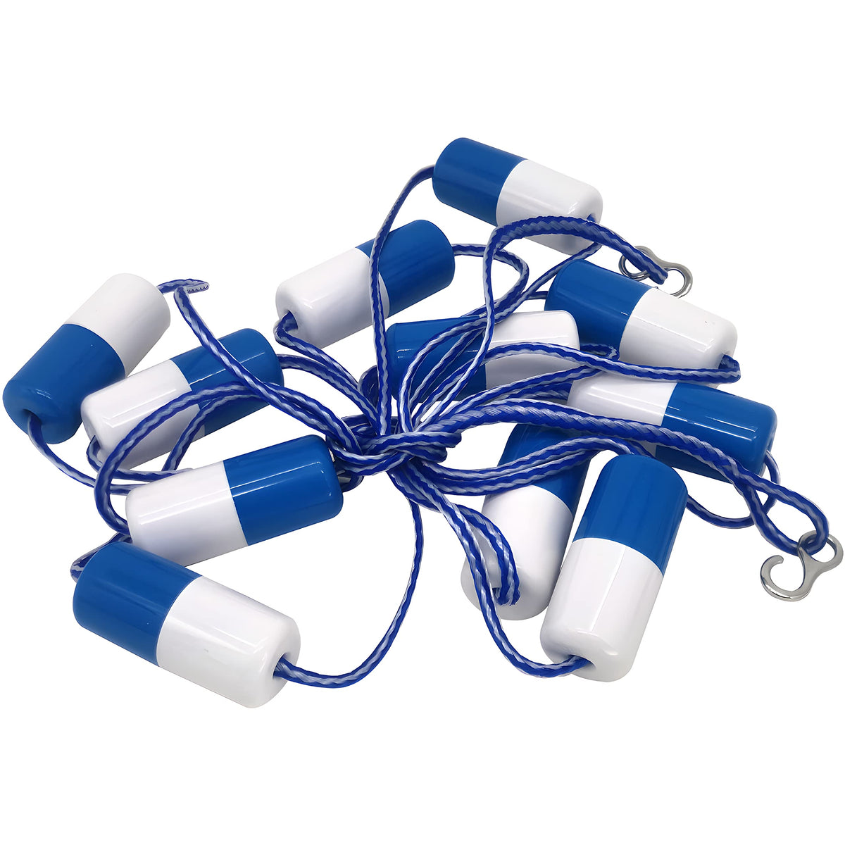 FibroPool Pool Safety Rope 22 ft with ten floats in white