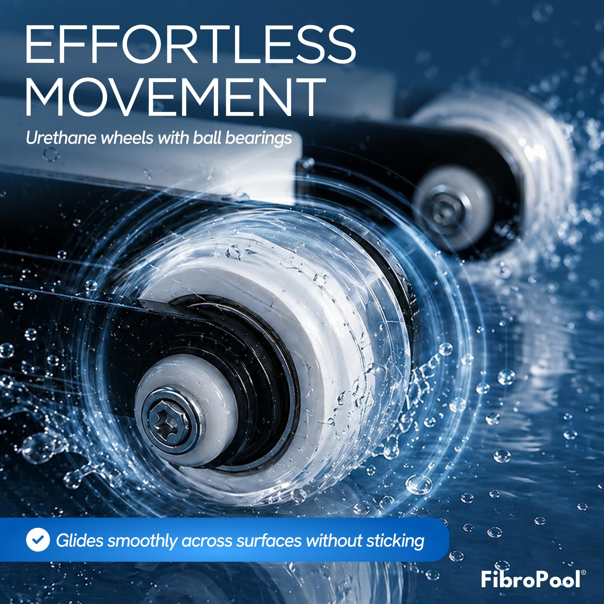 FibroPool Pool Vacuum Head attached to a pool pole