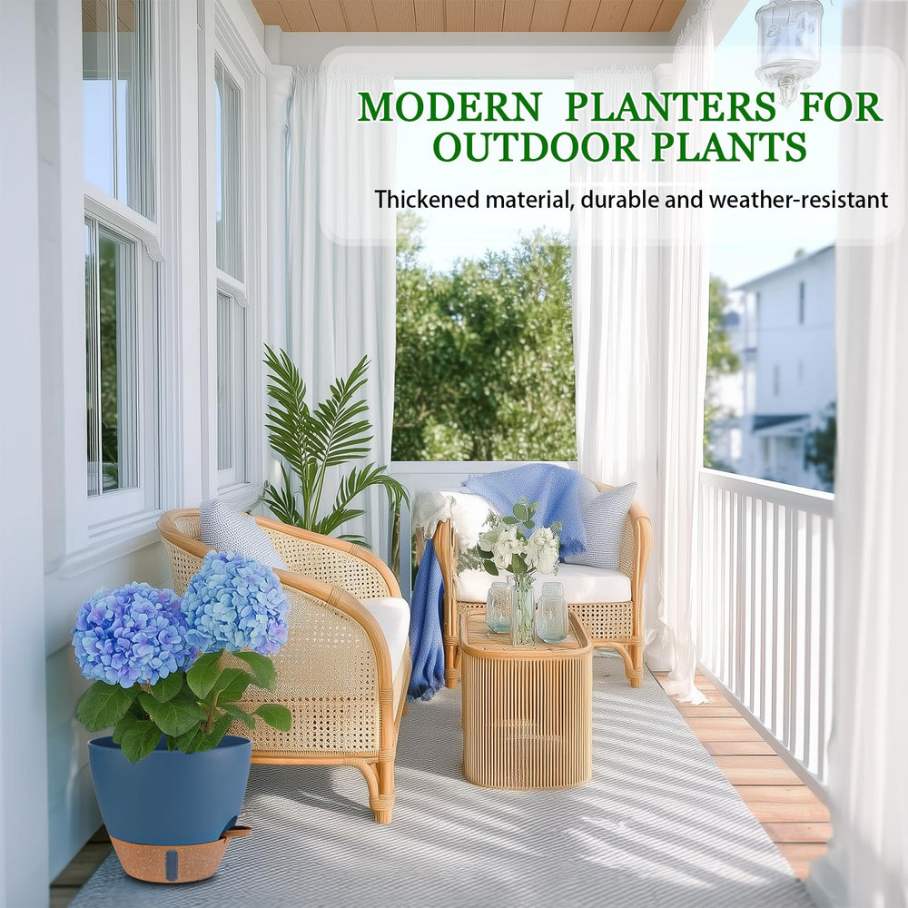 Fielda 10 Inch planter with plants indoors