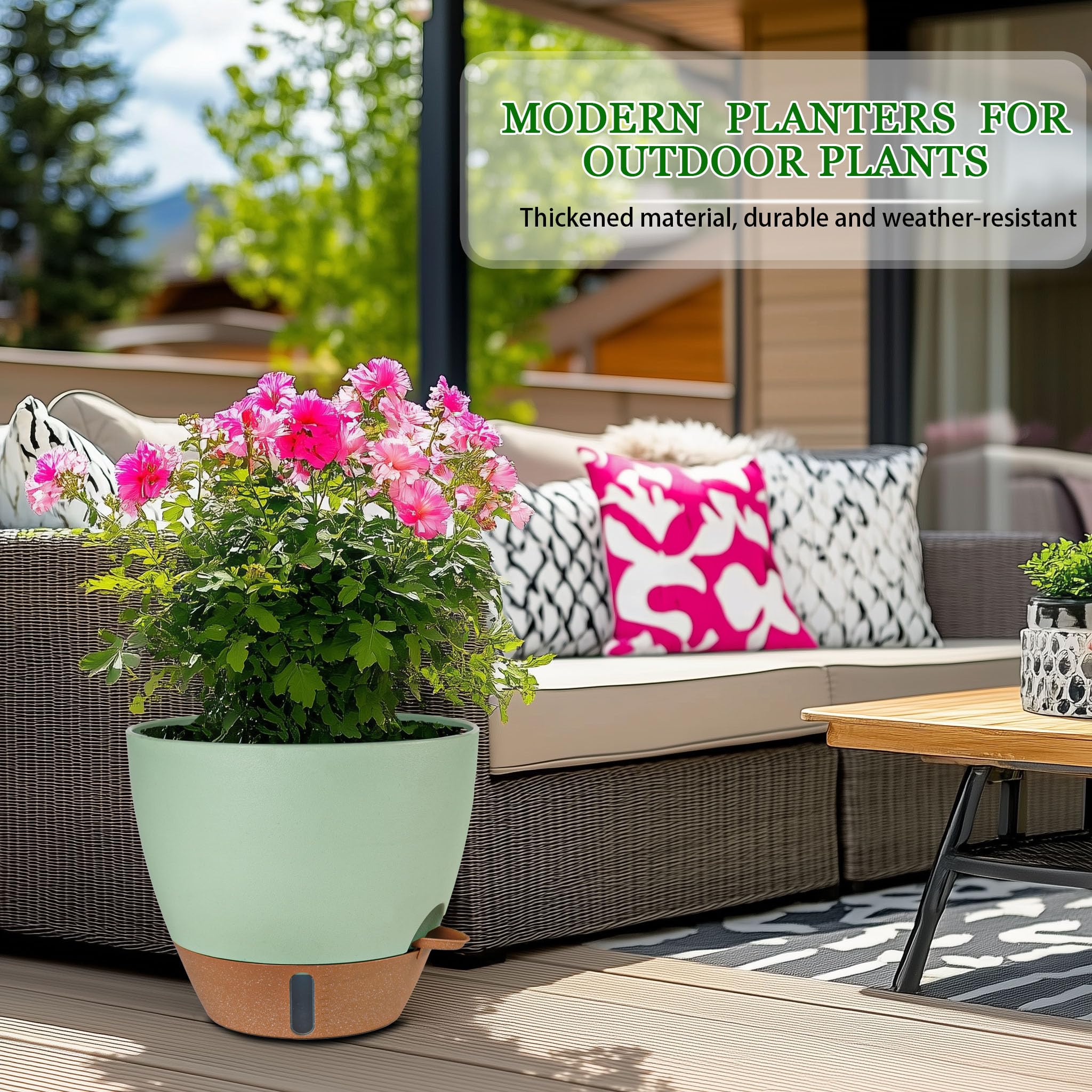 Fielda 10 Inch Planters displayed in a home environment
