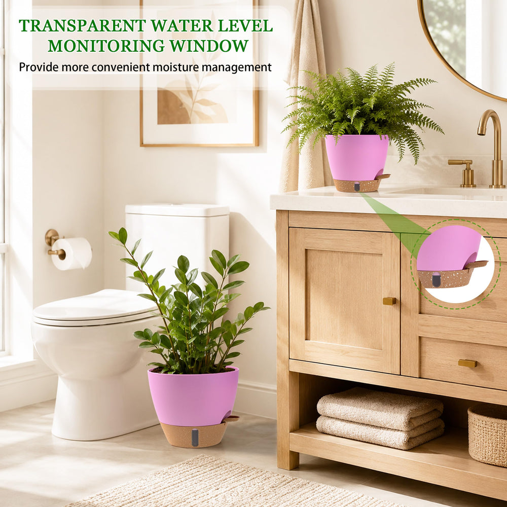 Fielda 6.5 inch pot showing absorbent cotton wick system