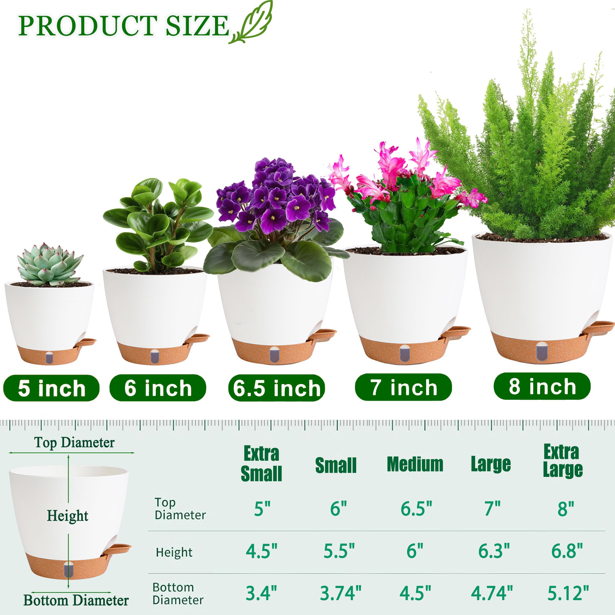 Fielda 7-inch plastic planter with drainage holes