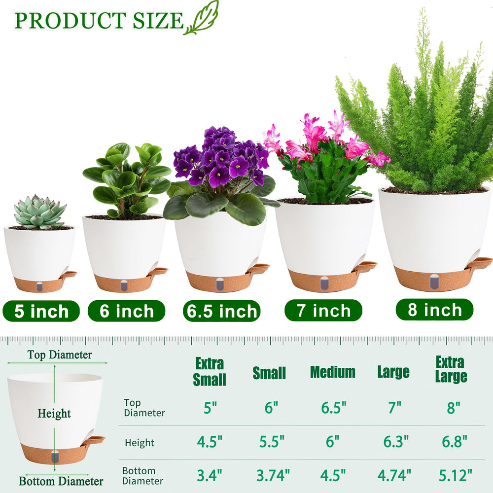 Fielda 7-inch plastic planter with drainage holes