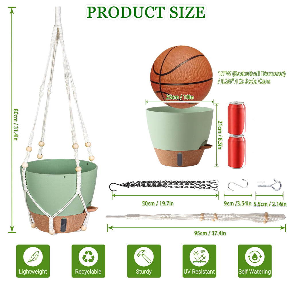 Fielda hanging planters with bohemian macrame hangers