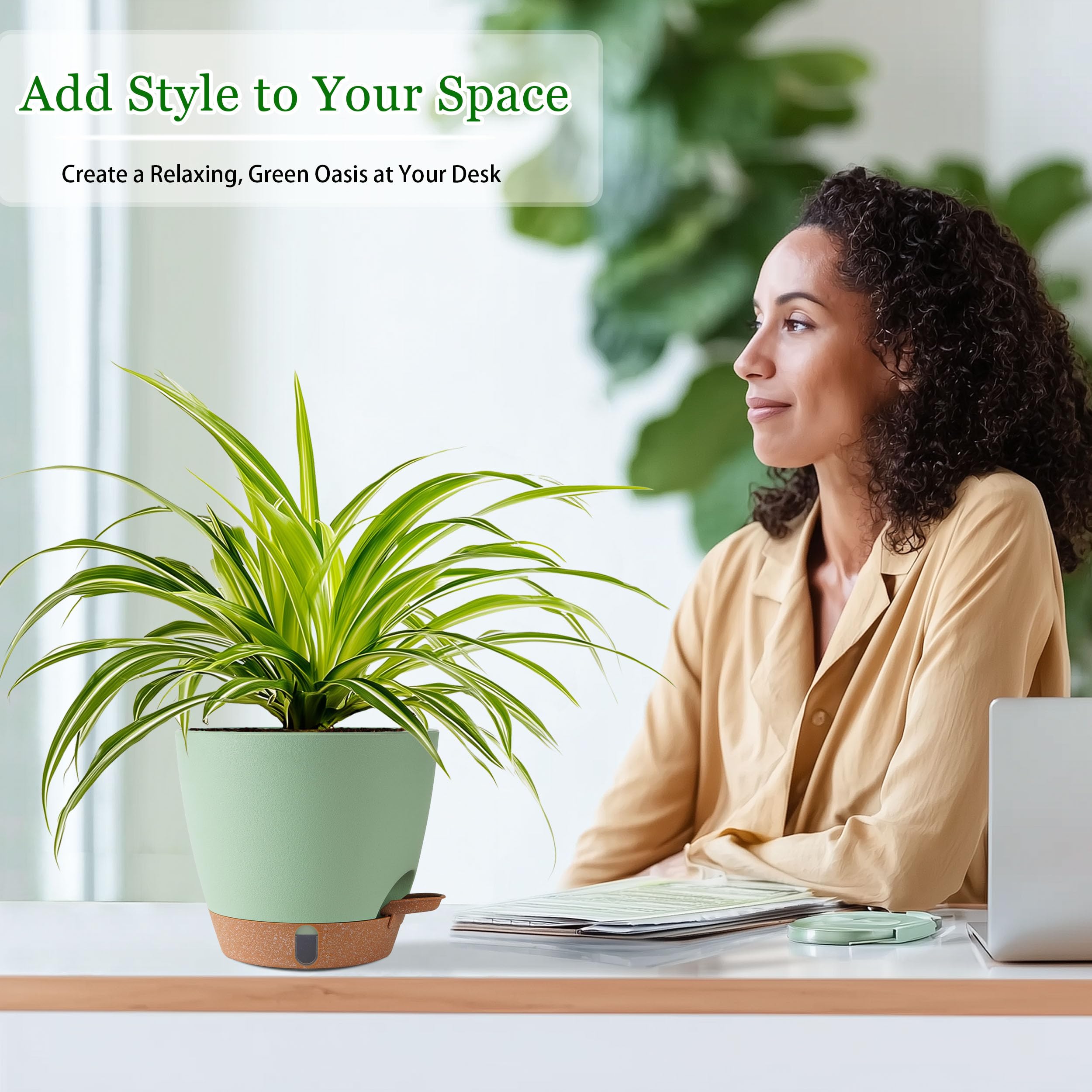Fielda plastic planter 10 inch with plants inside