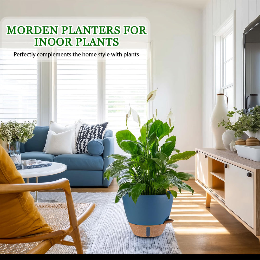 Fielda self-watering planters displayed on a balcony
