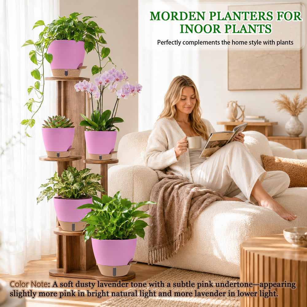 Fielda self-watering pot 9 inch with transparent water level window