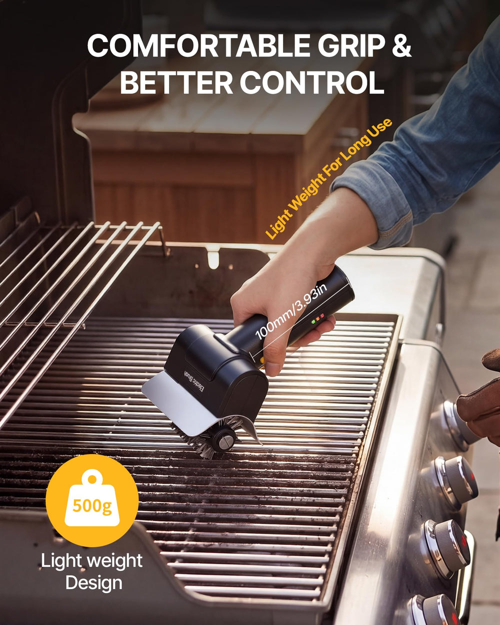 Fieldoria Electric Grill Brush charging with Type C cable