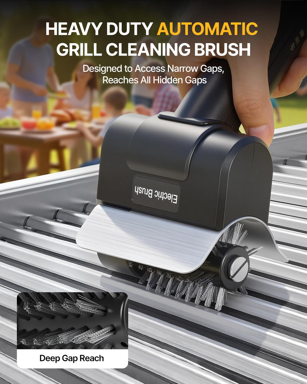 Fieldoria Electric Grill Brush with gloves and charging cable