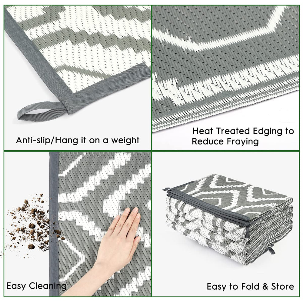 fifame outdoor rug laid flat on patio