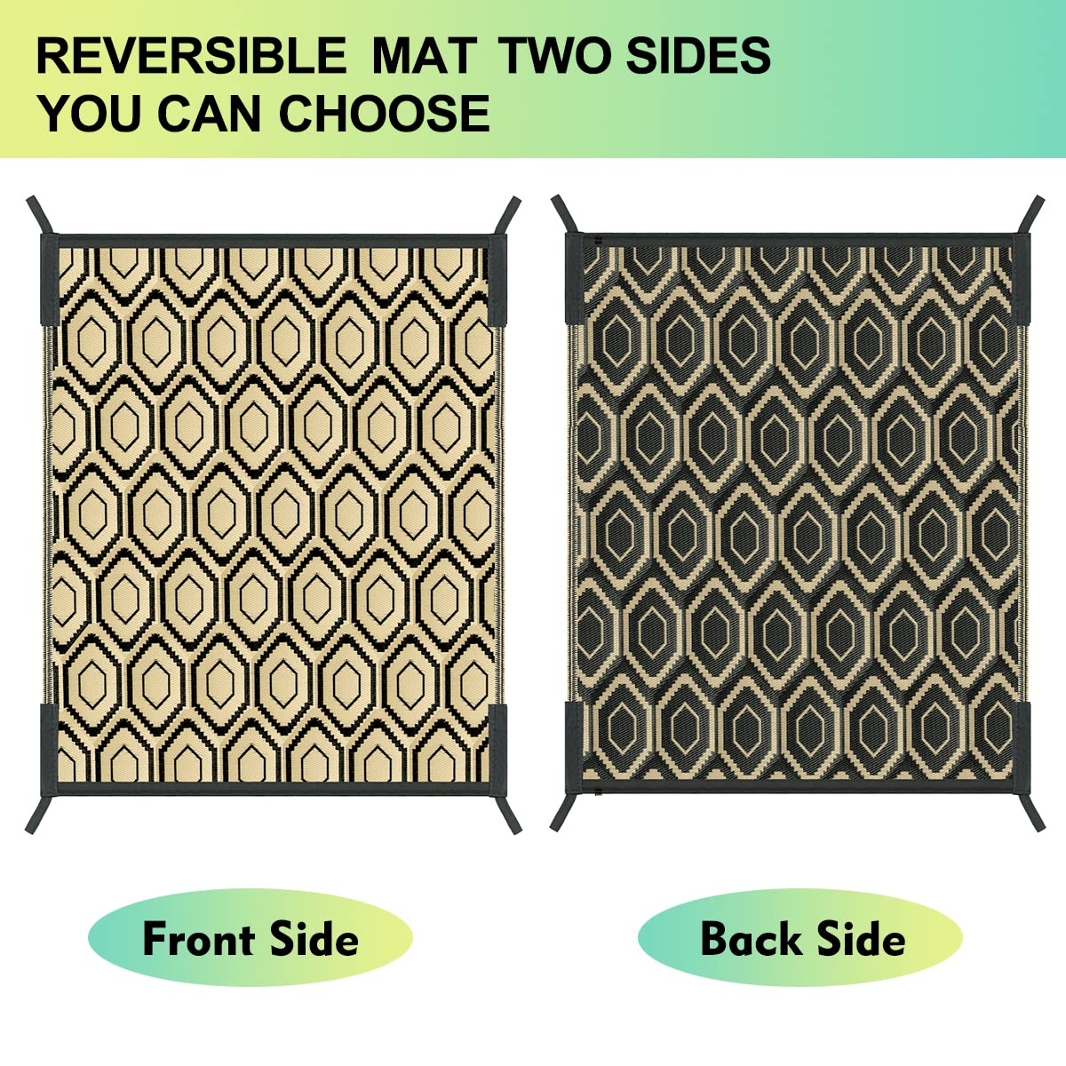 fifame outdoor rug with camping gear on top