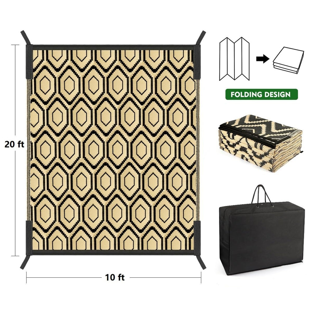 fifame outdoor rug with stakes for secure setup