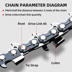 Fifchall 10 Inch Chainsaw Chain showing drive links