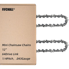Fifchall 12 inch chainsaw chain front view showing 64 drive links
