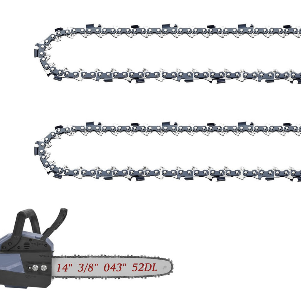 Fifchall 14 inch chainsaw chain front view with 52 drive links