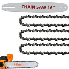 Fifchall 16 Inch Chainsaw Bar and Chain Combo with three chains and one bar