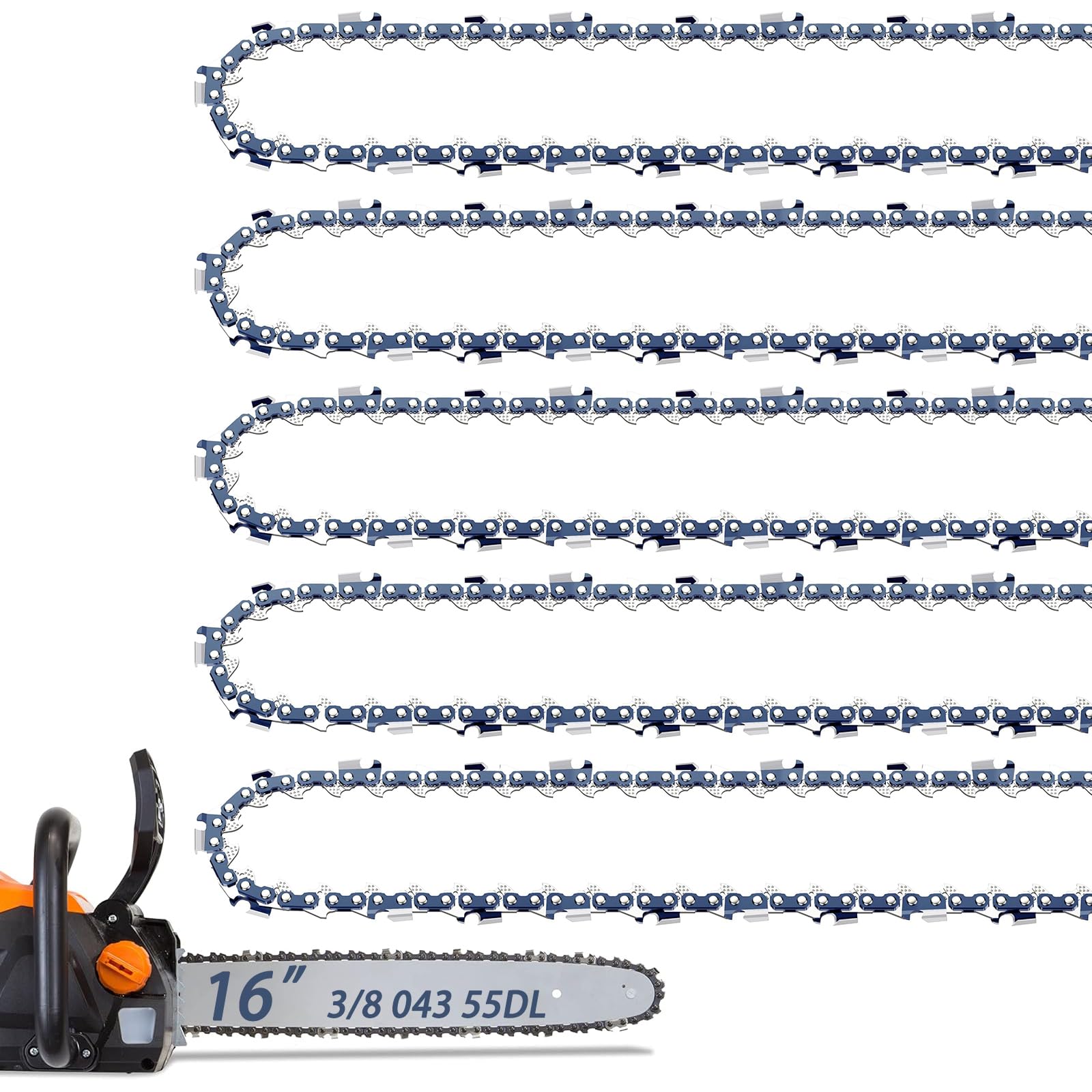 Fifchall 16 inch chainsaw chain pack front view