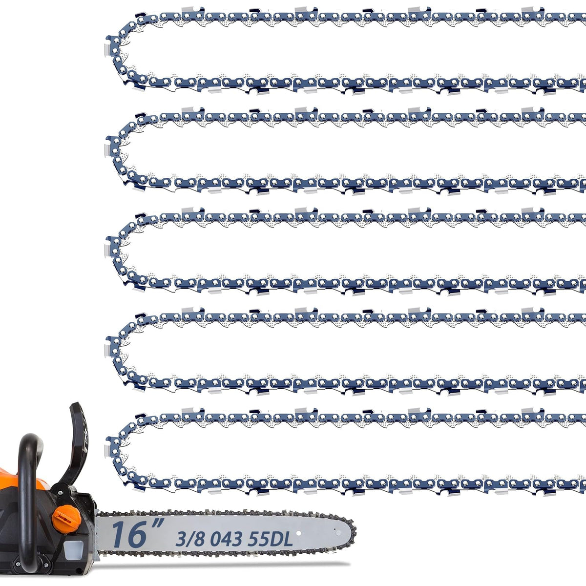 Fifchall 16 inch chainsaw chain pack front view