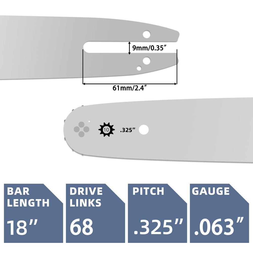 Fifchall 18 Inch Chainsaw Bar with three chains