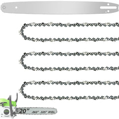 Fifchall 20-inch chainsaw bar and chain combo front view